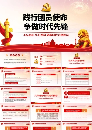 践行团员使命争做时代先锋PPT红色党政风做新时代合格团员主题团课课件模板.pptx
