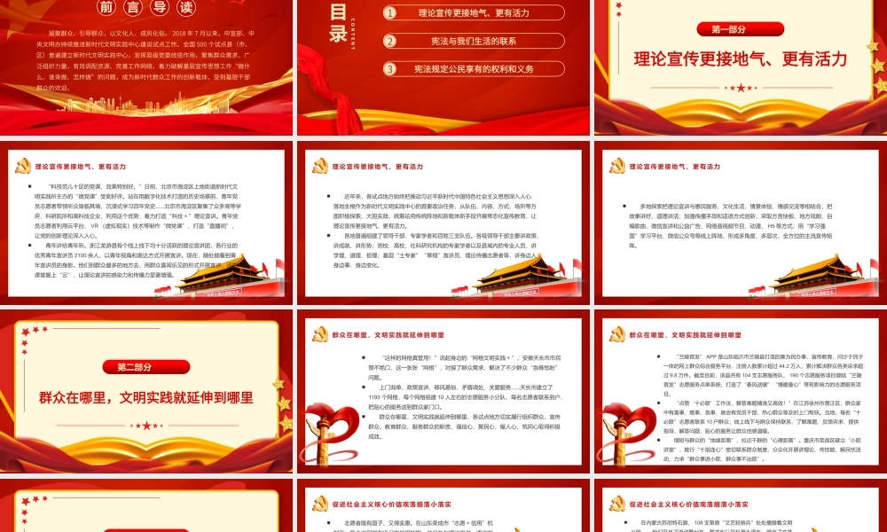 聚焦服务群众弘扬时代新风PPT红色简洁新时代文明实践中心试点工作成效显著党课课件.pptx