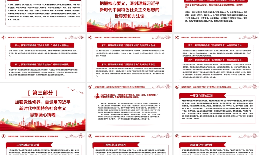 聚焦学思想强党性解决思想层面的问题PPT红色精美2023主题教育读书班党课课件.pptx