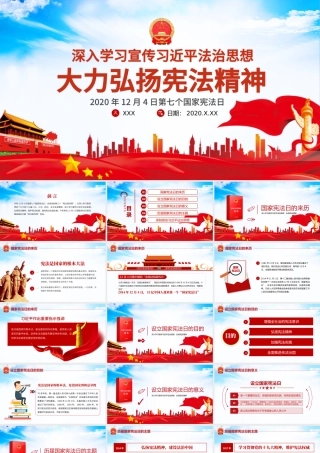 蓝色大气国家宪法日大力弘扬宪法精神依法治国专题党课PPT.pptx