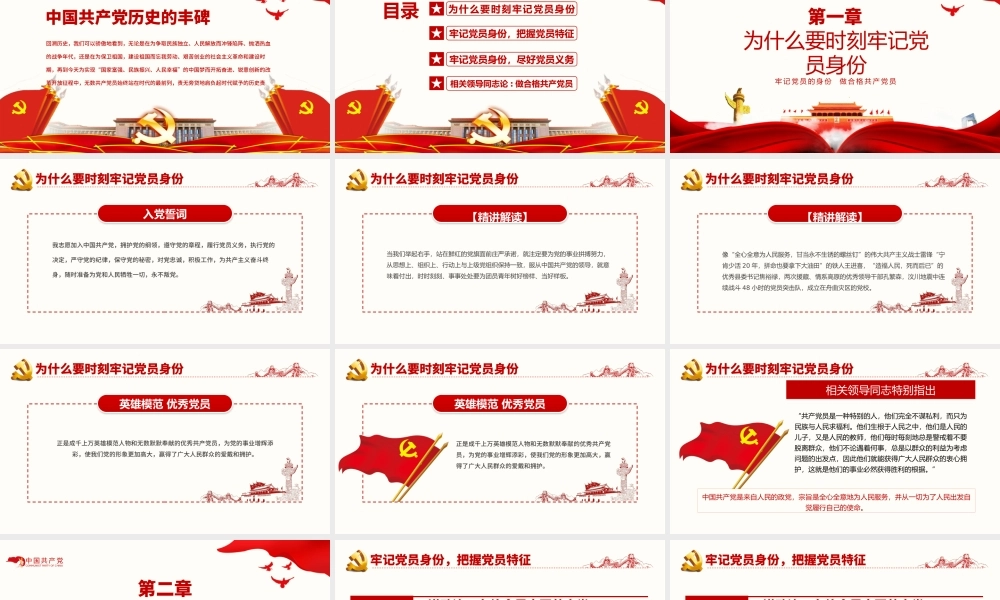 牢记党员身份做合格共产党员PPT模板.pptx
