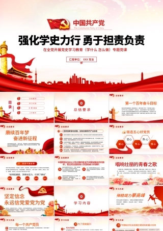 强化学史力行勇于担责负责PPT党员干部主题党日活动专题党课课件.pptx