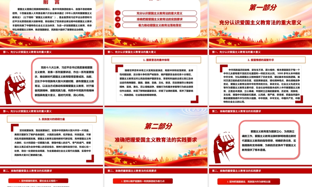 深化爱国主义教育 凝聚强国复兴力量ppt实用党建风爱国主义教育专题党课课件.pptx