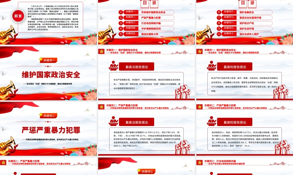 十大关键词解读两高报告PPT红色精美2025两会专题课件.pptx