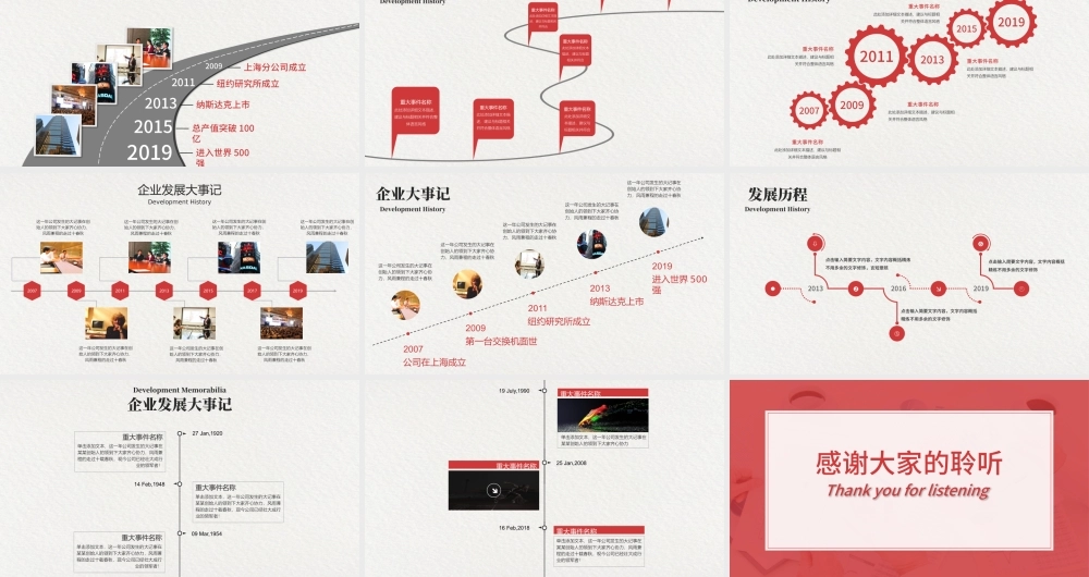 时间轴公司发展历程企业大事记PPT模板.pptx