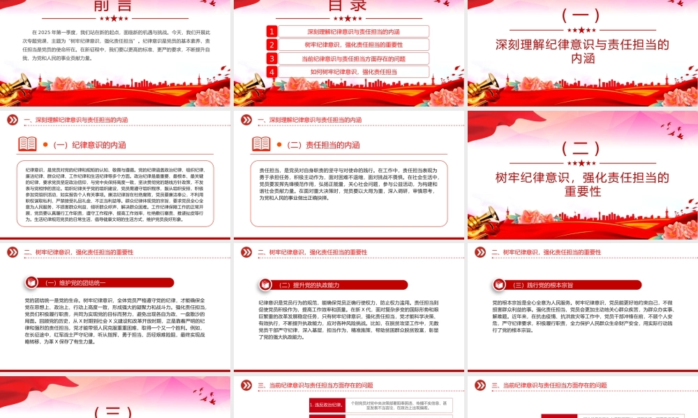 树牢纪律意识强化责任担当PPT2025年第一季度党员干部纪律教育党课.pptx