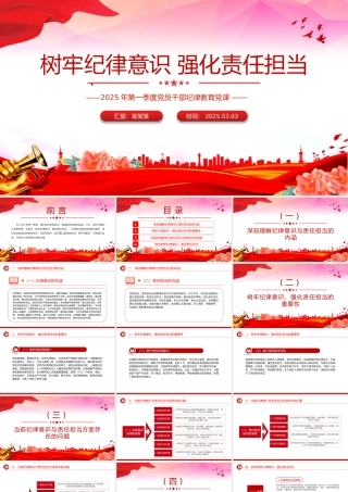 树牢纪律意识强化责任担当PPT2025年第一季度党员干部纪律教育党课.pptx