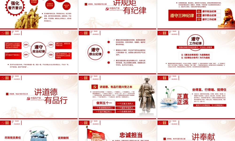 四讲四有PPT模板做合格党员党课两学一做.pptx