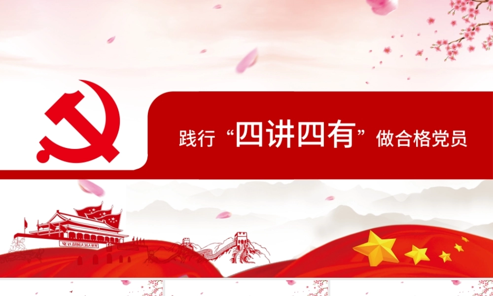 四讲四有做合格党员红色大气党政PPT.pptx