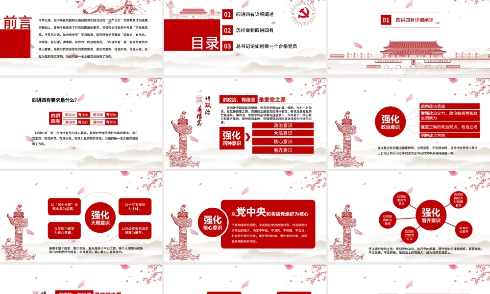四讲四有做合格党员红色大气党政PPT.pptx