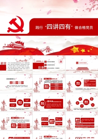 四讲四有做合格党员红色大气党政PPT.pptx