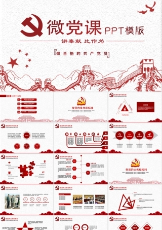 我是党员我奉献微党课演讲稿PPT模板.pptx