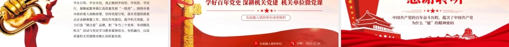 学好百年党史深耕机关党建PPT深入学习中国共产党的百年奋斗历程专题党课课件.pptx