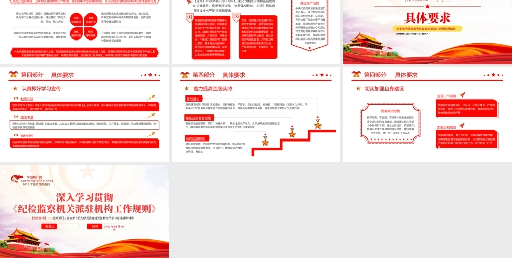 学习纪检监察机关派驻机构工作规则PPT深入学习贯彻《纪检监察机关派驻机构工作规则》专题课件模板.pptx