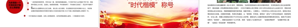 学习张桂梅先进事迹PPT简约党建风学习时代楷模张桂梅先进事迹主题党课课件模板下载.pptx