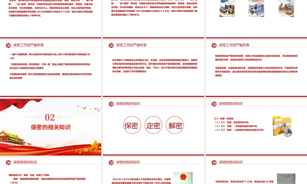 依法保密是公务员的天职PPT大气红色强化保密意识掌握保密知识党课下载.pptx
