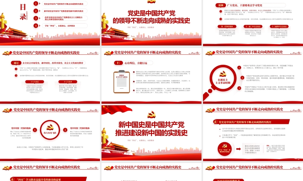 永葆初心担当使命PPT大气中国风党史新中国史改革开放史四史学习教育专题党课课件.pptx