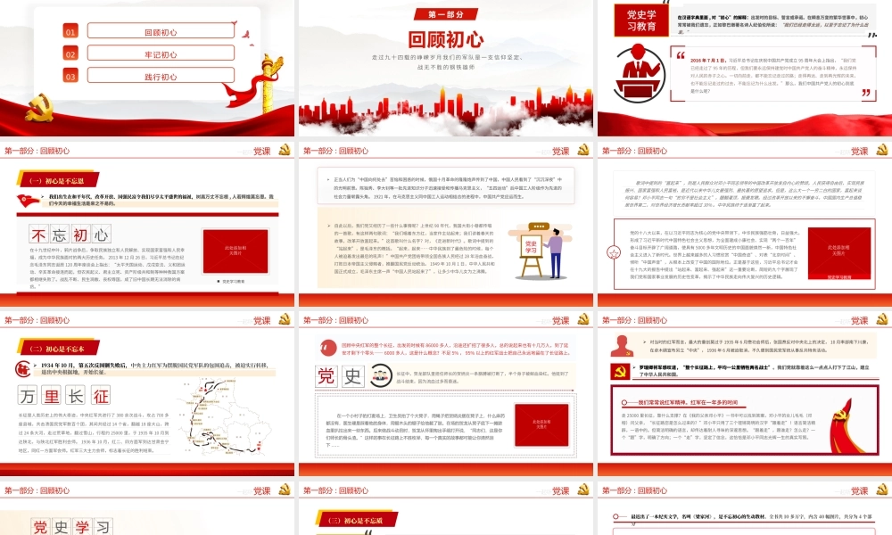 2021不忘初心使命永葆青春活力PPT党政风党史党员教育专题党课.pptx