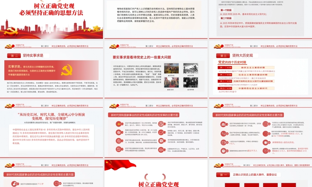 2021该如何树立正确的党史观PPT红色庄严党支部基层党组织学习教育主题党课模板.pptx