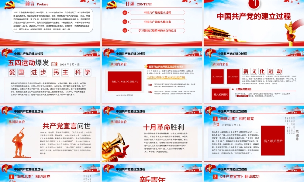 2021感受觉醒年代PPT建党一百周年党史学习教育党政知识专题辅导.pptx