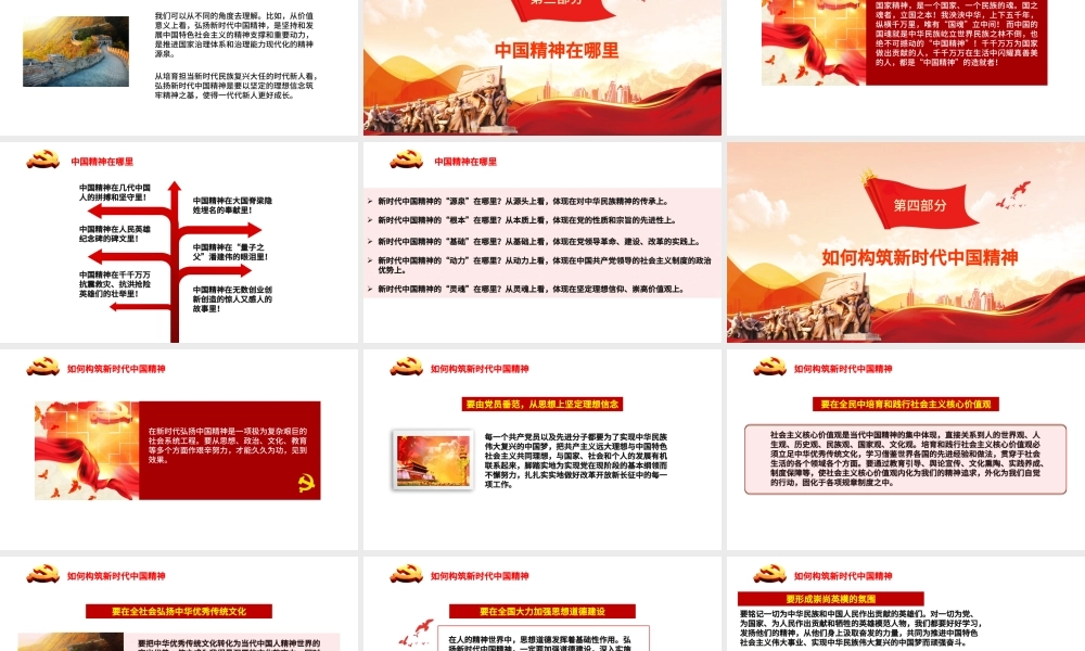 2021弘扬中国精神PPT构筑中国精神奋力圆梦伟大复兴爱国主义教育专题党课.pptx