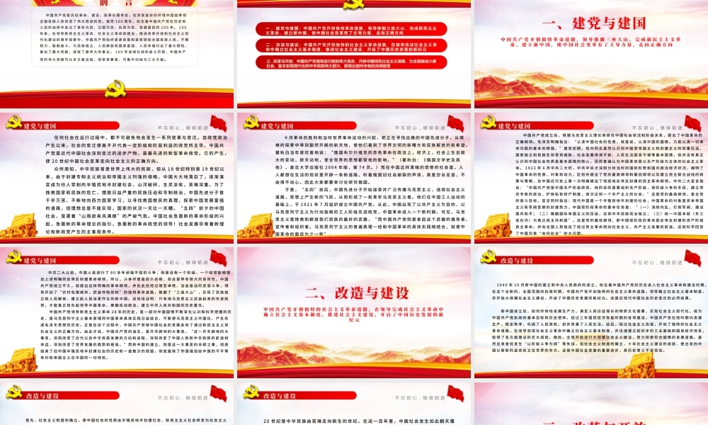 2021结合百年党史谈谈中国共产党的三大贡献学党史PPT模板.pptx
