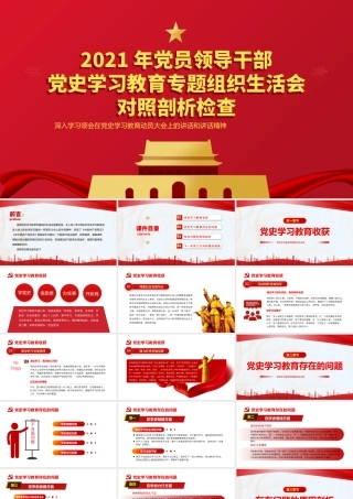 2021年党史学习教育组织生活会对照剖析材料-2.pptx