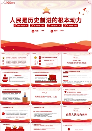 2021人民是历史前进的根本动力PPT庆祝建党100周年党史学习专题党课课件.pptx