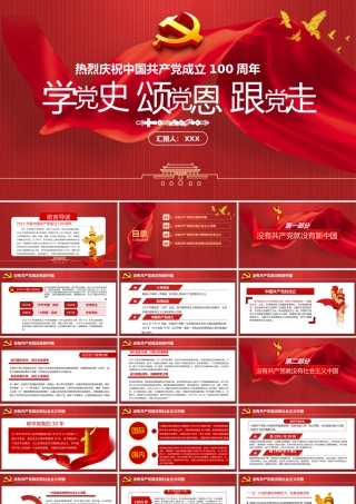 2021学党史颂党恩跟党走热烈庆祝中国共产党成立100周年专题PPT党课.pptx