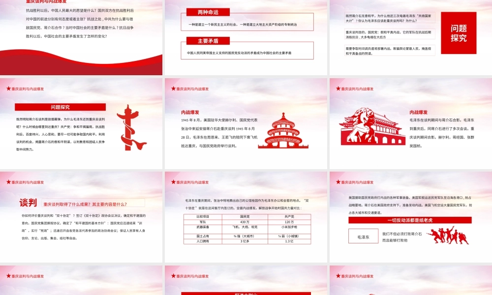 2021重庆谈判与内战爆发PPT党政风党政党建党课重庆谈判党史动态PPT.pptx