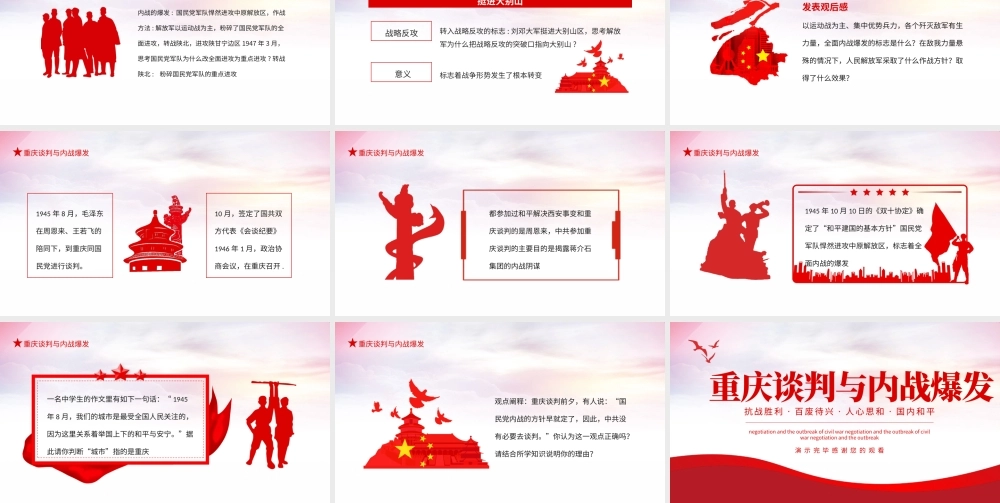 2021重庆谈判与内战爆发PPT党政风党政党建党课重庆谈判党史动态PPT.pptx