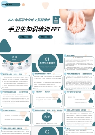 2022手卫生知识培训PPT创意清新医疗知识培训通用PPT模板下载.pptx.pptx