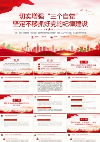 2024切实增强“三个自觉”坚定不移抓好党的纪律建设专题党课PPT课件.pptx