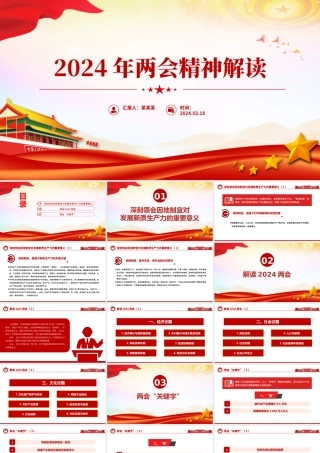 2024全国两会精神解读PPT精美大气两会专题学习课件.pptx