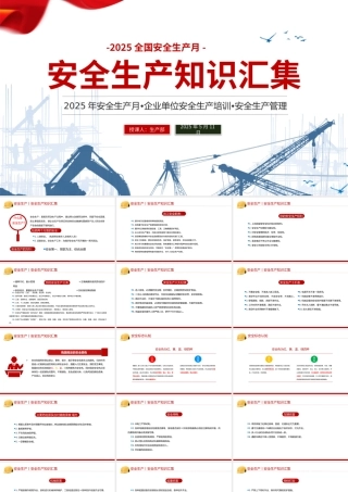 2025全国第24个安全生产月PPT精美风安全生产知识汇集课件模板.pptx