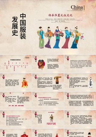 传承中国文化中国服装发展史介绍教育教学PPT模板.pptx