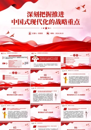 党政风精美深刻把握推进中国式现代化的战略重点PPT下载.pptx