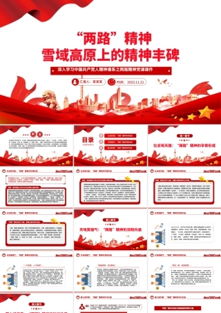 “两路”精神雪域高原上的精神丰碑PPT深入学习中国共产党人精神谱系之两路精神专题党课课件模板下载.pptx