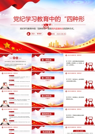 精美大气2024党内监督执纪的四种方式四种形态”PPT“微党课课件.pptx