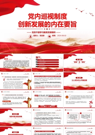 精美党建风党内巡视制度创新发展的内在要旨PPT党课课件.pptx