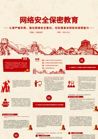 2021网络安全保密教育PPT党政风认清严峻形势强化网络安全意识切实提高涉网防间保密能力部队党课课件.pptx