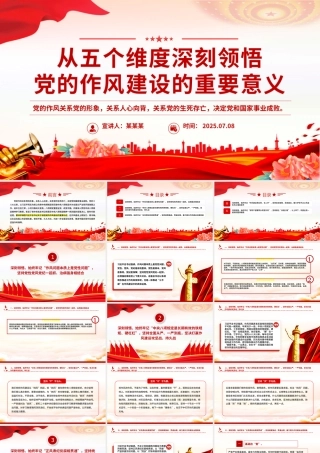 精品党课从五个维度深刻领悟党的作风建设的重要意义PPT下载.pptx