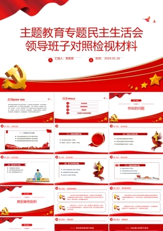 领导班子主题教育专题民主生活会对照检查基层党建活动发言PPT模板.pptx