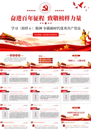 奋进百年征程致敬榜样力量PPT学习《榜样6》精神争做新时代优秀共产党员专题党课课件.pptx