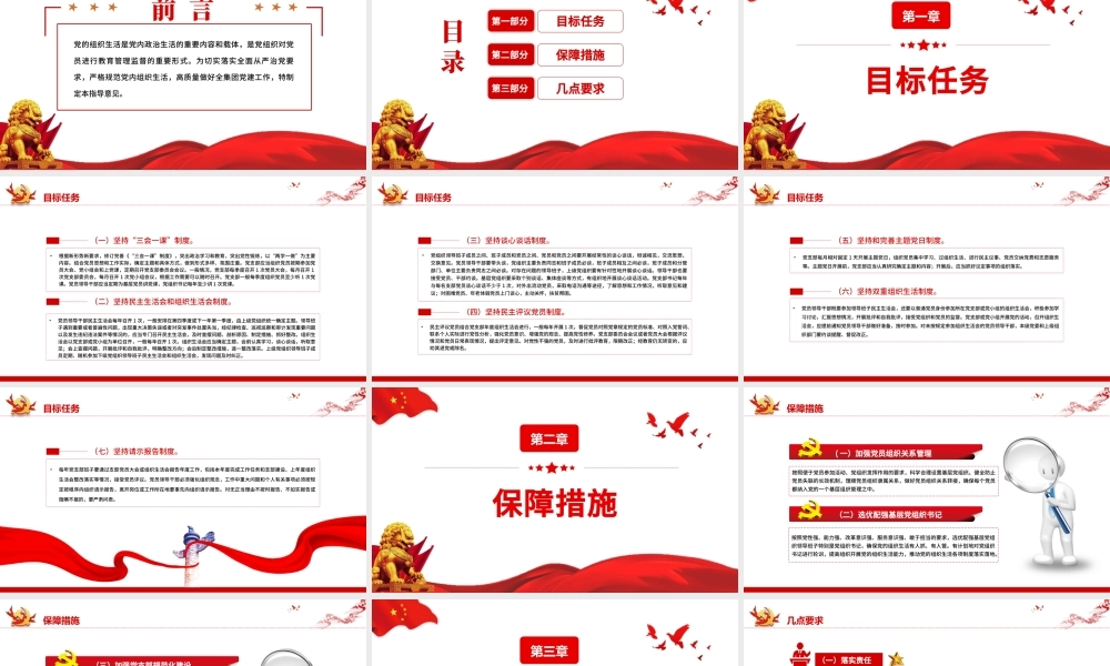 规范党内组织生活的典型做法PPT红色党政风基层党组织党支部组织生活会党员学习教育党课.pptx