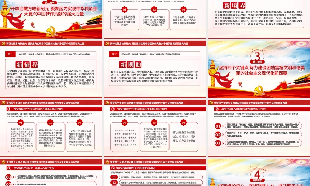 含讲稿地域党课幻彩党建风新时代治藏方略西藏党课PPT模板.pptx