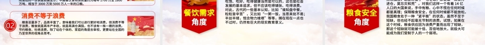 红色大气杜绝餐饮浪费践行节约风尚党员教育党课ppt课件.pptx