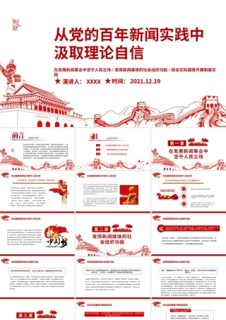 从党的百年新闻实践中汲取理论自信PPT红色党政风建立了切合中国实际适应中国国情的中国特色社会主义新闻学理论体系党课.pptx