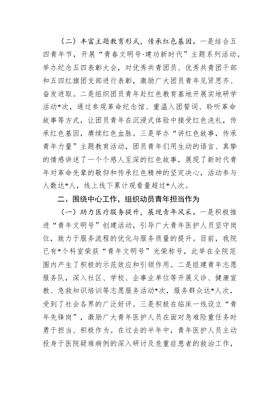 医院团委2025年上半年工作总结.docx_第2页