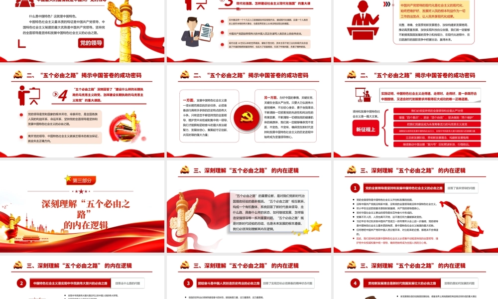 “五个必由之路”揭示中国答卷的成功密码PPT深入学习五个必由之路专题党课学习培训课件模板.pptx